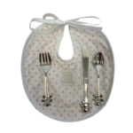 English Trousseau Baby Bib and Cutlery gift set